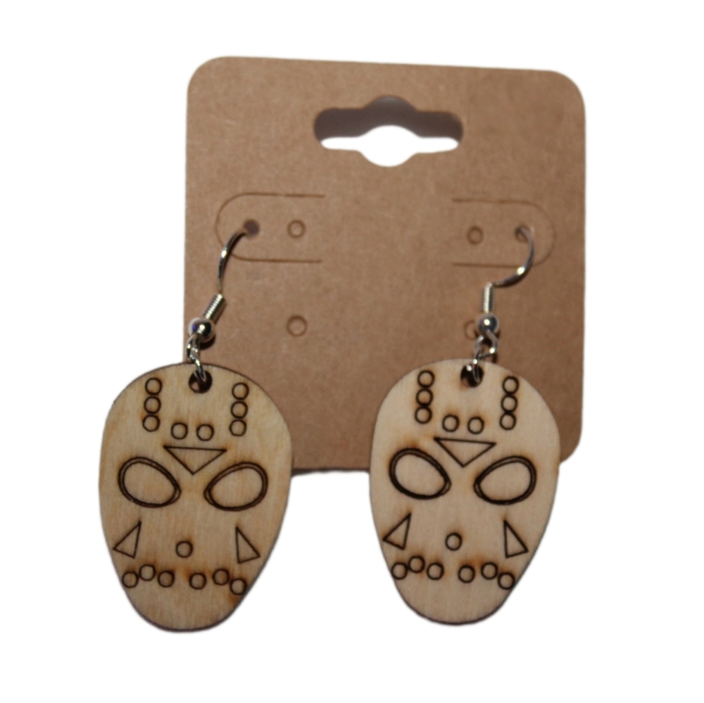 Ski Mask Wooden Earrings